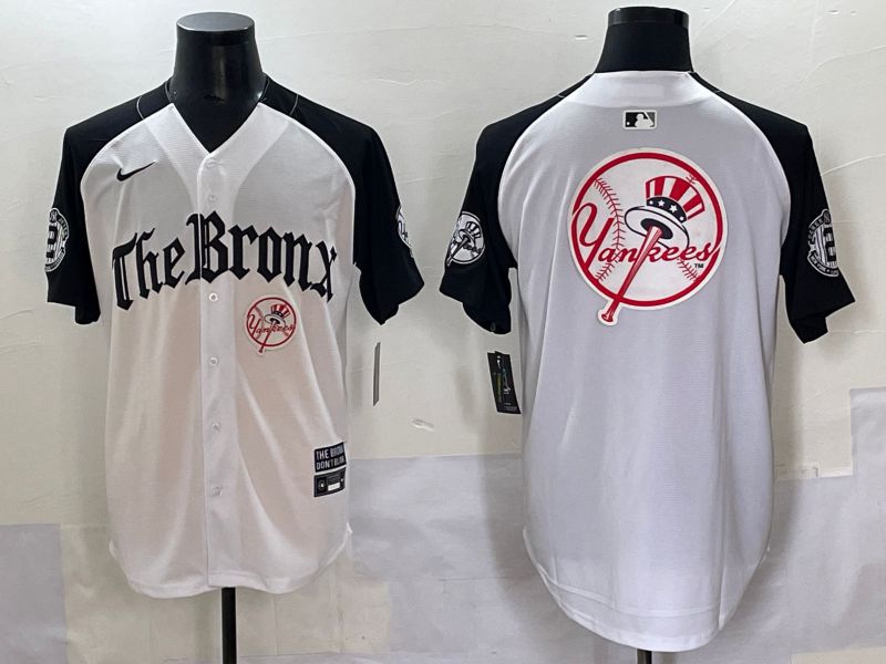 Men 2025 New York Yankees Blank White black Five generations Joint Name Nike MLB Jersey style 6233